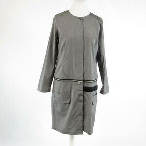 Gray ART POINT long sleeve shift dress S